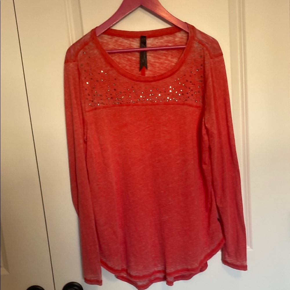 Seven Long Sleeve rhinestone embellishedโ T Size Large
